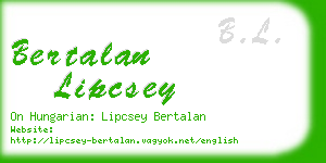 bertalan lipcsey business card